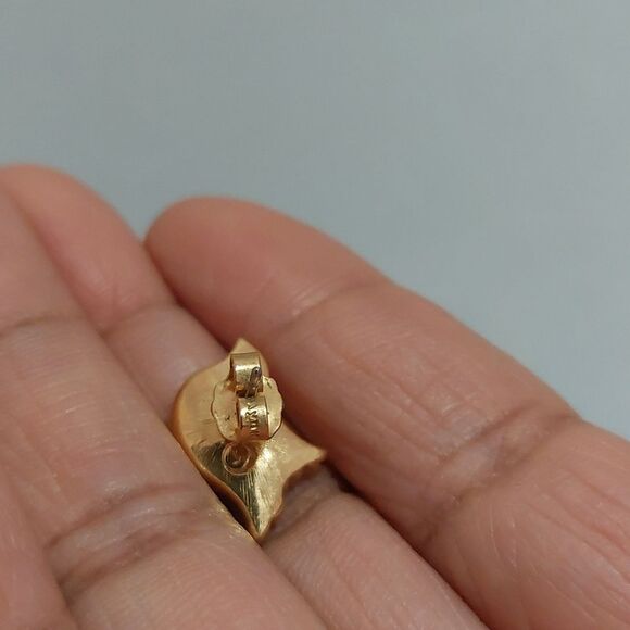 AVON Vintage Yellow Glittery Enameled Gold Tone Bird Post Pierce Stud Earrings - Picture 4 of 4